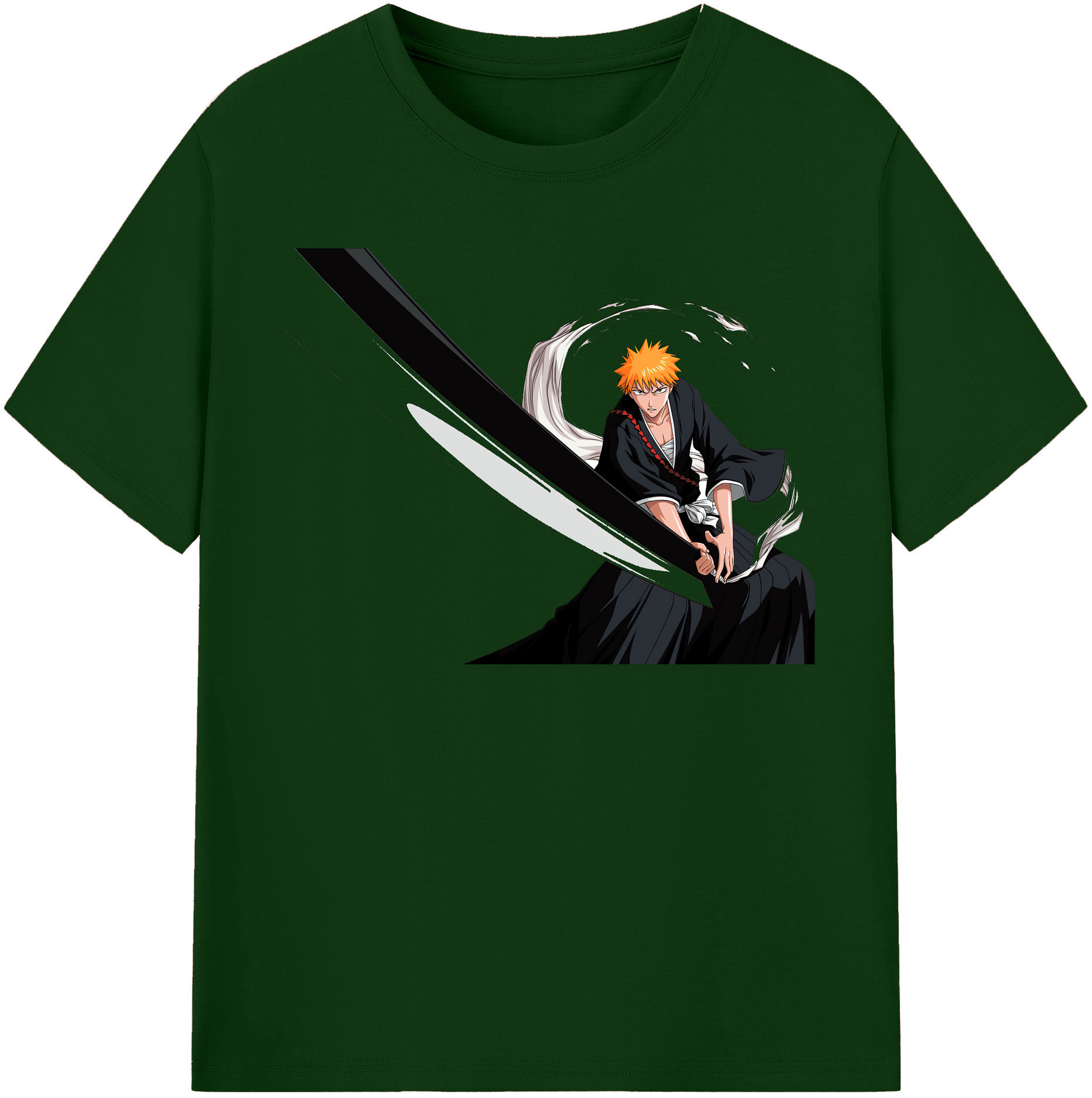 （画像用） ブリーチ 黒崎一護（くろさき いちご）BLEACH Kurosaki Ichigo 綿100％半袖Tシャツ（フロントプリント）